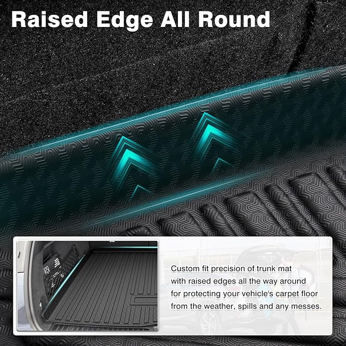 Mixsuper Custom Fit Cargo Liner for Mercedes-Benz GLE Class 2020-2025, All Weather Cargo Mat for Mercedes Benz GLE SUV 5 Passenger, Trunk Mat Anti-Slip Rear Trunk Liner Black