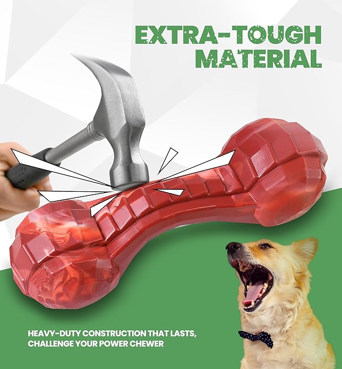 IPTPAS Durable Dog Chew Toy for Aggressive Chewers, Ultra Tough Dental Toy for Teeth Cleaning, Boredom Anxiety Relief, Long-Lasting Toy for All Dog Sizes & Teething Puppies, Keep Them Busy