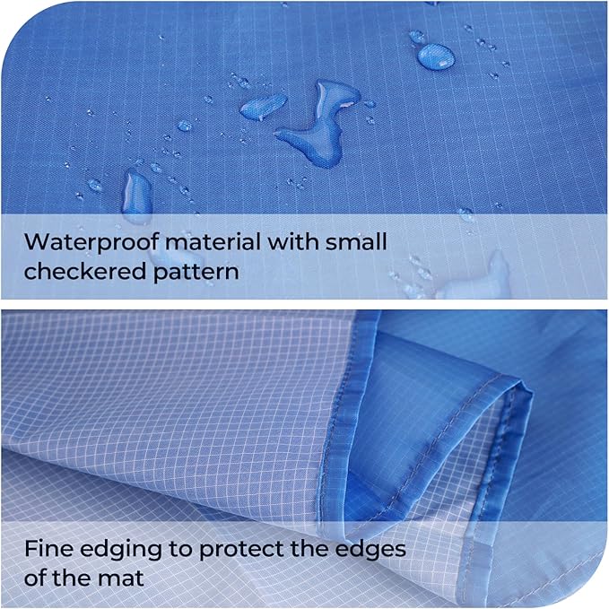 Blue Fish Beach Mat 75"x75" – Outdoor Picnic Blanket, Waterproof Sand Mat for Camping, Grass & Travel, Portable Foldable Ground Mat with Bag