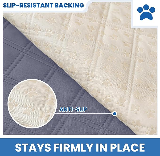 CYCMACO Waterproof Dog Bed Cover, Non-Slip Dog Blanket for Couch, Couch Covers for Dogs Washable, Pet Blanket for Furniture, Pet Bed Mat for Sofa, Car, Pet Supplies (82x102 Inch, Grey Blue)