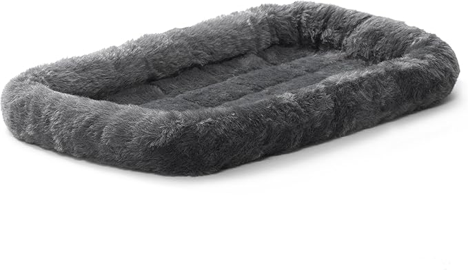 MidWest Homes for Pets QuietTime XS Dog Bed - Gray Faux Fur Bolster, Ultra-Soft and Machine Washable, Fits 22-Inch Crates and Carriers, for Small Dogs and Cats