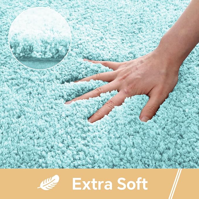 Aqua Haze Bathroom Rugs 36"x60" - Extra Large Microfiber Bath Mat, Non Slip Absorbent and Washable Bathroom Rug, Plush Fluffy Floor Mat - Ideal for Spacious Bathrooms or Bedrooms