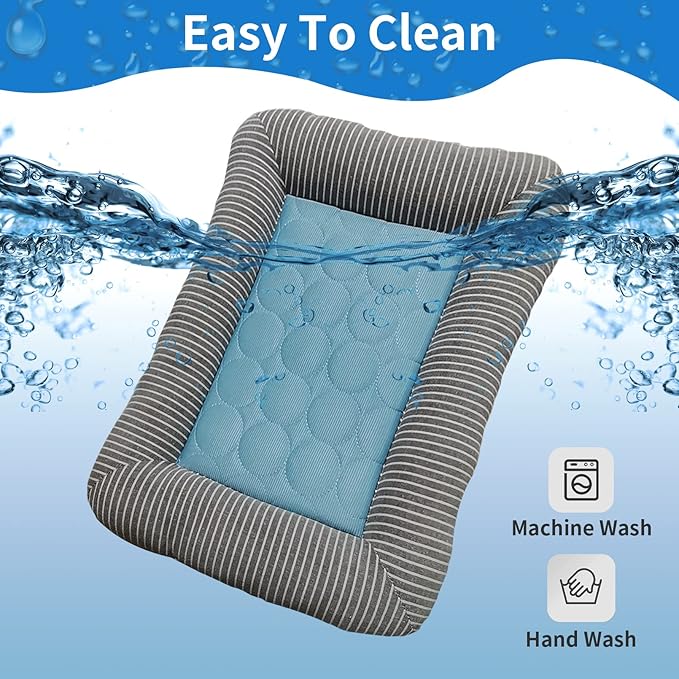 PINVNBY Rabbit Bed Cooling Pad, 20.8" L*16.9" W Bunny Self Bed Mat, Ice Silk Summer Pet Cooling Sleeping Pad, Portable Cage Liner Washable for Bunnies Guinea Pigs Chinchillas Hedgehog Ferrets