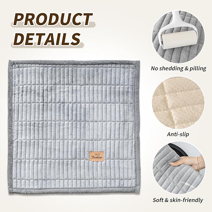 PJLZJFBY Couch Covers for Dogs, Velvet Dog Couch Cover, Pet Couchs Covers for Backrest & Armrest, Couchs Protector for Dogs, Sofa Cover for Pets Washable(1PC,Light Grey,27.5"×27.5",Single Seater)