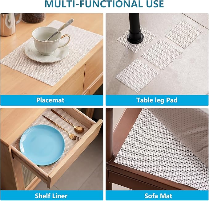 10X14 FT Non-Slip Rug Pad Gripper for Hardwood Floors, Tile, & Carpet – Anti-Slip Rug Pads to Keep Area Rugs Secure and in Place, Protects Floors, Prevents Slipping and Sliding
