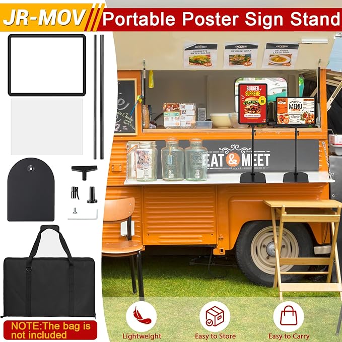 Table Top Sign Holders 8.5 x 11, Double-Sided Adjustable Floor Standing Sign Holder for Vertical Horizontal View, Black Tabletop Poster Stands for Display, Fit Retail Event Store, 8 Pack