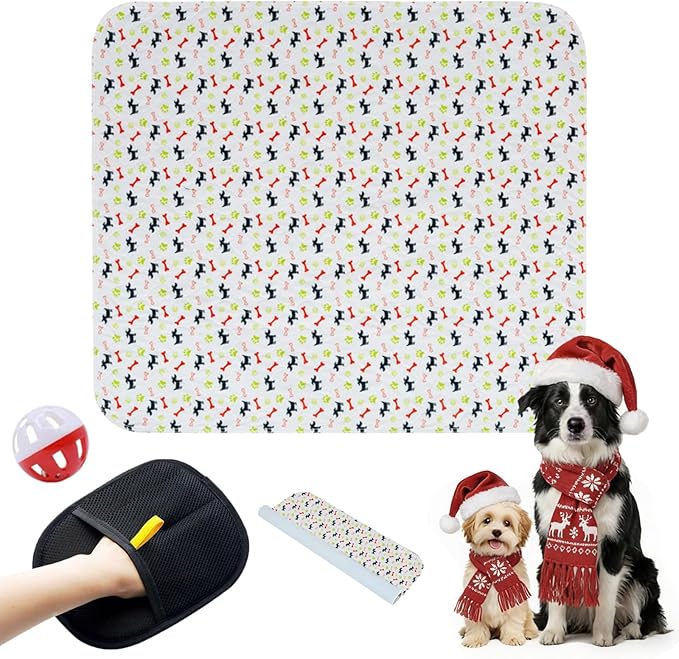 Washable Puppy Pee Pads for Dogs,Puppy Pads with Pheromones, Reusable Puppy Pads for Dogs and Cats - Leak & Odor Proof, Non-Slip Base Training Pads for Home & Travel(with Pet Hair Removal Gloves)