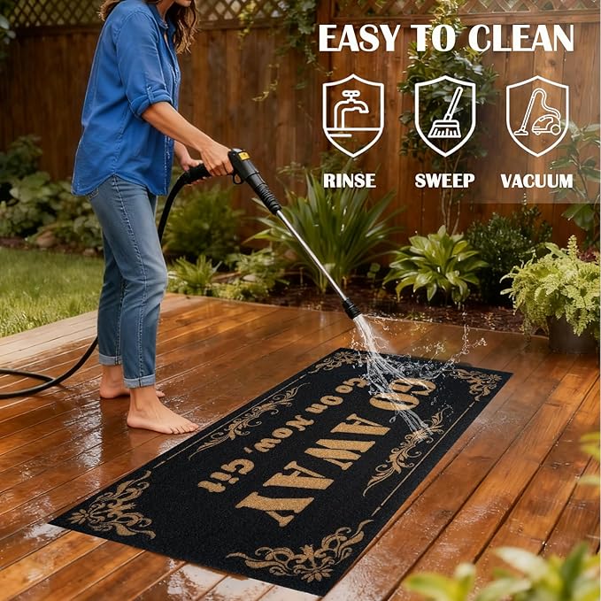 CHACHAHAER Leave Your Shoes and Worries at The Door,Shoe Mat，30"(W) X 17"(L) for Entry Doormat,Welcome Mat,Floor Mat, Halloween Thanksgiving Christmas Decoration,Funny Door Mats Outside