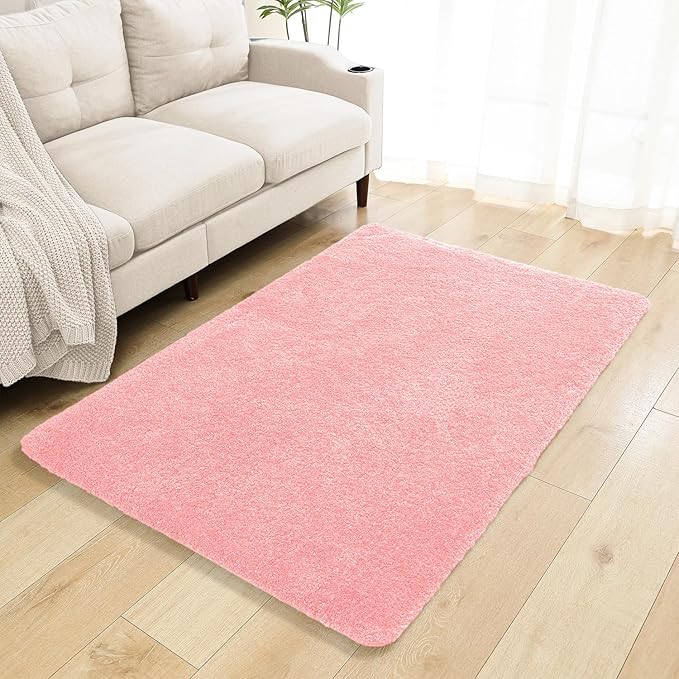 Pink Bathroom Rugs 40"x60" – Oversized Plush Non-Slip Microfiber Bath Mat, Absorbent & Washable – Ideal for Large Bathrooms or Living Rooms