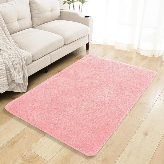 Pink Bathroom Rugs 40"x60" – Oversized Plush Non-Slip Microfiber Bath Mat, Absorbent & Washable – Ideal for Large Bathrooms or Living Rooms