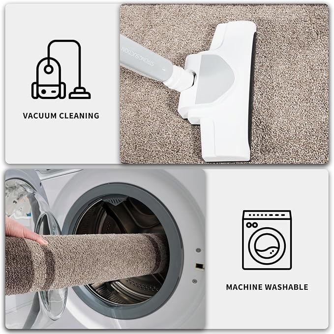 PURRUGS Dirt Trapping Door Mat 34" x 60", Non-Slip Machine Washable Entryway Rug, Entrance Mat, Indoor Front Door Mat, Super Absorbent Entry Rug for Muddy Shoes & Paws, Beige & Grayish Brown