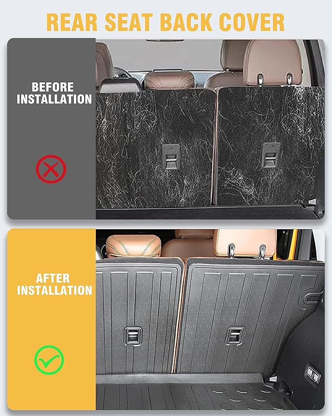 Rear Seat Back Cover Backrest Protector for Ford Bronco Sport Accessories 2021 2022 2023 2024 2025 2026 with Velcro All Weather Split Dog Liner Pet Mat Cargo Trunk Liner 2 PCS