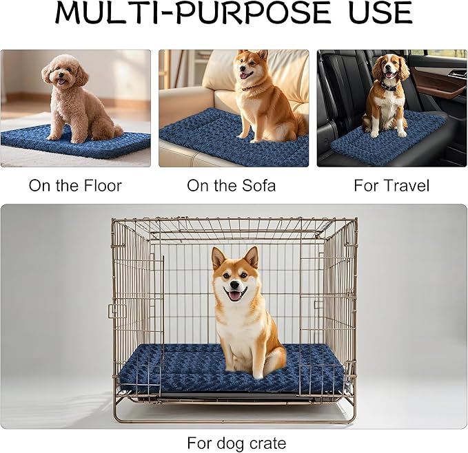 Dog Bed Mat - Reversible Dog Crate Bed Mats, Soft & Breathable Kennel Pad, Durable Crate Bed for Small Medium Large Dogs & Cats