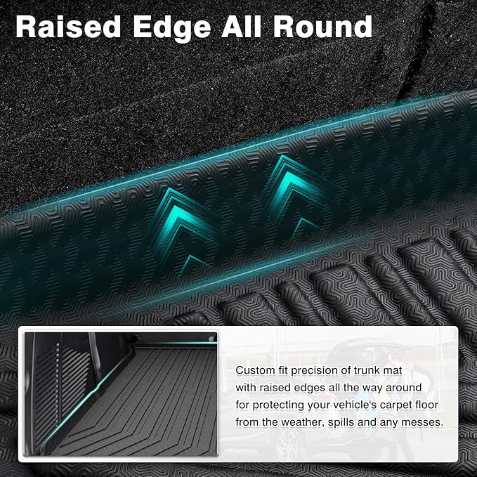 Mixsuper Cargo Liner for 2021-2025 2026 Chevrolet Tahoe/GMC Yukon, Behind The 2nd Row Seats, All Weather Cargo Mat Rear Trunk Liner Black