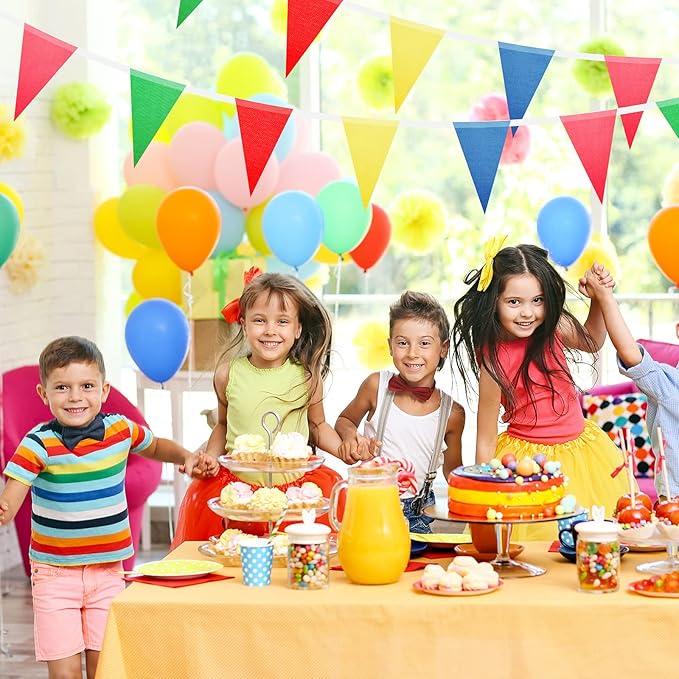 Tatuo 820 ft 500 Pcs Pennant Banner Flag String Hanging Triangle Bunting Flag for Carnival Party Outdoor Events Birthday Classroom Decoration(Colorful)