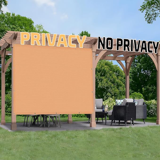 SUNNY GUARD Shade Cloth Custom Size 20x24 FT Sun Shade Screen Fabric Shade Cover Tarp with Grommets for Pergola Backyard Garden, Peach Fuzz(We Customized)