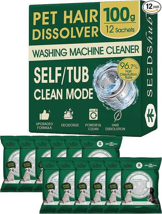 Pet Hair Dissolver for Washing Machine, Pet Hair Remover for Laundry, 96.7% Dissolution Rate, Dog Hair Remover, Cat Hair Remover, Up to 12 Months of Use, HE/Top/Front-Load Compatible, Septic Safe