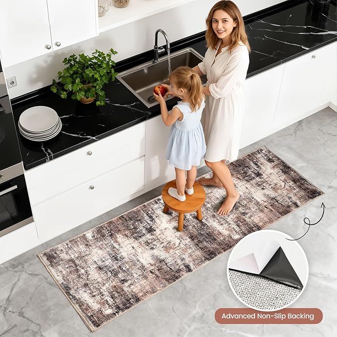 Kitchen Rug Set 3Pcs, Boho Rug Sets Non Slip Washable for Floor Thick Farmhouse Kitchen Decor Runner Rugs for Kitchen, Entryway，Laundry, Hallways 20''x32''+20''x48''+20''x59