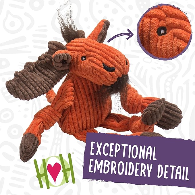 HuggleHounds Knottie Plush Dog Toy - Dog Stuffed Animal Toy, Puppy Toys, Squeaky Dog Toy for Small, Medium & Large Dogs, Durable Plush to Keep Them Busy - Mccracken Lobster, Small