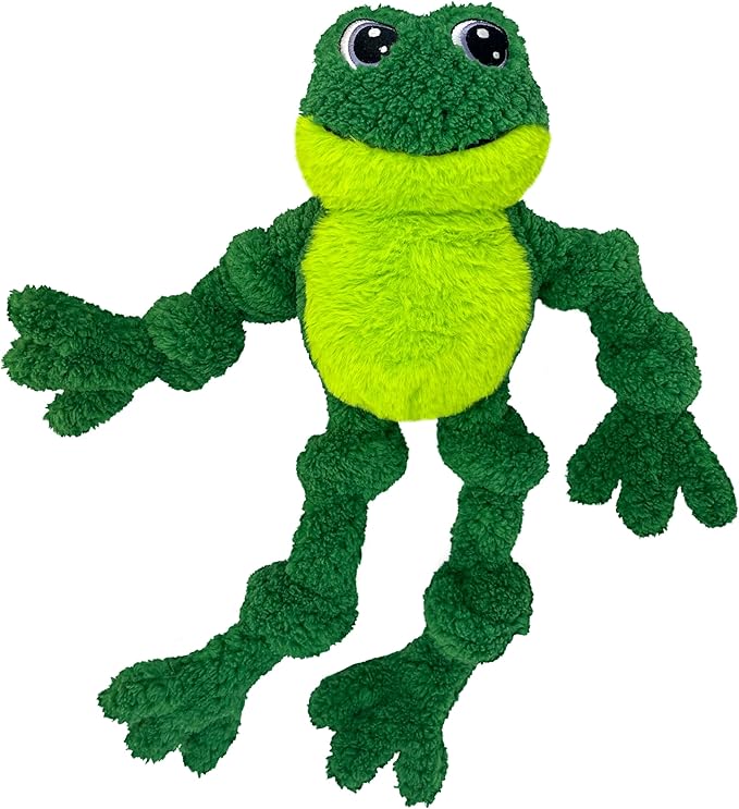 KONG Floppy Knots - Durable No‑Stuffing Squeaky Rope & Plush Dog Toy - for Teething, Playing - Frog - for Large/X-Large Dogs