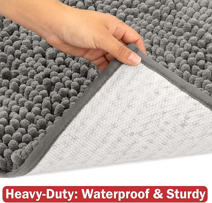 DogBuddy Dog Door Mat for Muddy Paws, Absorbent Microfiber Pet Rug, Waterproof Non-Slip Doormat, Washable Rugs for Dogs, Entryway Indoor Outdoor Mat, Dog Supplies (Medium, Shadow)