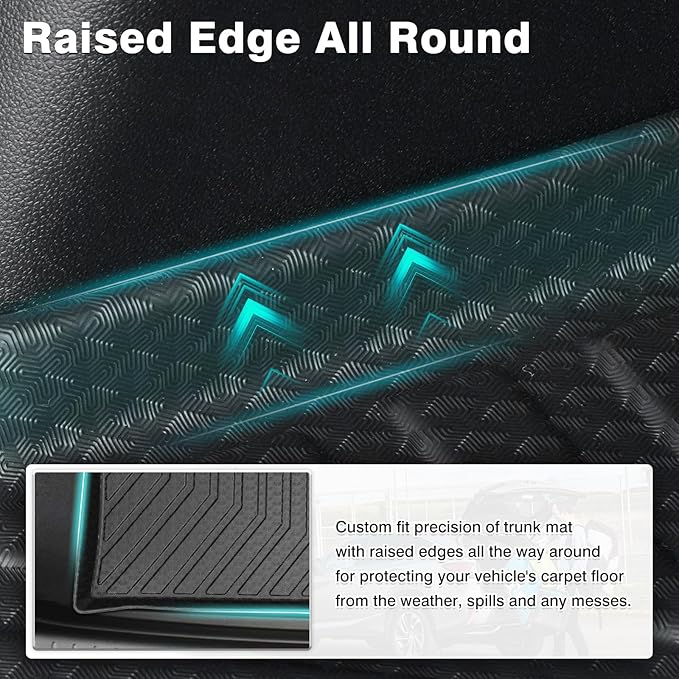 Mixsuper Cargo Liner for Kia Carnival MPV 2022-2025 2026 (Non-Hybrid Models Only) Rear Trunk Liner for Carnival Accessories All Weather Cargo Mat Behind The 3rd Row Black