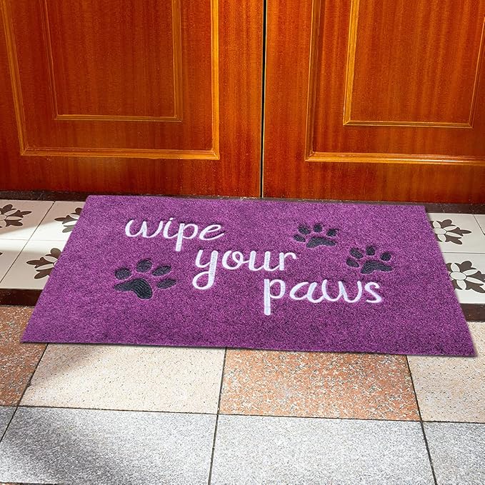 Large Welcome Mat for Front Door Home Entrance Funny Doormat Wipe Your Paws Mats Outside Door Mats for Indoor Outdoor with Non Slip Rubber Mat Dog, 24X36''