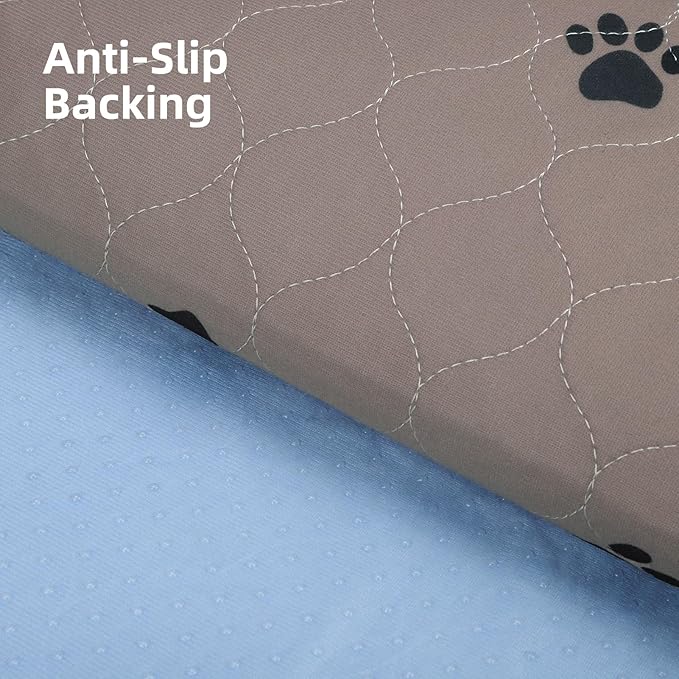 PUPTECK Washable Pee Pads for Dogs - 2 Pack 34" x 36" Waterproof Reusable Puppy Potty Training Pads Whelping Mat - Fast Absorption Non-Slip Pet Food Feeding Mat -Pad for Small Animals