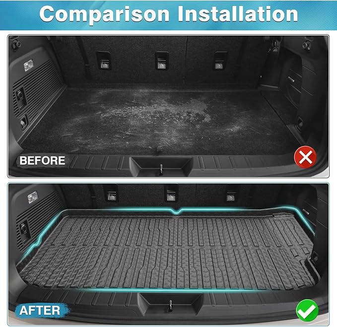 Mixsuper Cargo Liner for Subaru Ascent 2019-2026, Behind The 3rd Row Seats, Trunk Mat for Ascent Accessories Cargo Mat Rear Trunk Liner Black