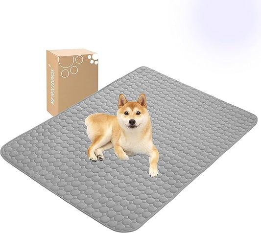 MICROCOSMOS Summer Cooling Mat & Sleeping Pad- Water Absorption Top, Materials Safe, Easy Carry, EZ Clean. Keep Cooling for Pets, Kids and Adults.(Dark Grey, 59" x 40")