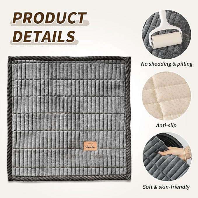 PJLZJFBY Couch Covers for Dogs, Velvet Dog Couch Cover, Pet Couchs Covers for Backrest & Armrest, Couchs Protector for Dogs, Sofa Cover for Pets Washable(1PC,Dark Grey,27.5"×27.5",Single Seater)