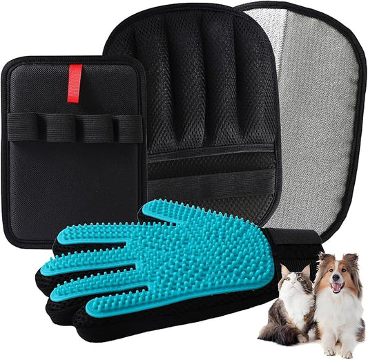 Pet Hair Removal Glove-Cats Dogs Grooming Gloves Reusable Pet Hair Remover Tool for Clothing,Couch, Furniture, Car Seat,Carpet, Upgrade Efficient Cat Hair Remover Gloves-3 PCS