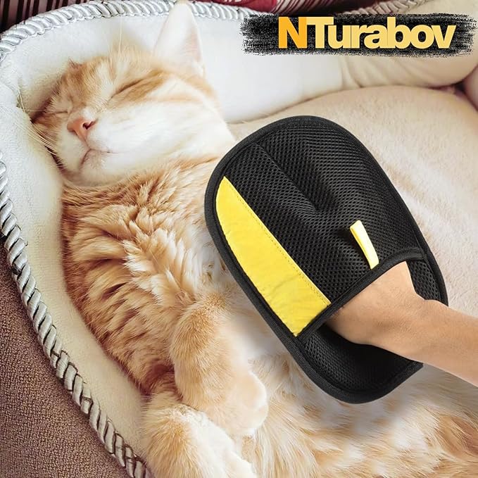 NTurabov Pet Hair Removal Glove for Cats and Dogs,Premium Upgraded Reusable Electrostatic Pet Hair Gloves, Brush Pet Hair Remover Tool for Clothing, Laundry, Couch, Carpet, Car Seat