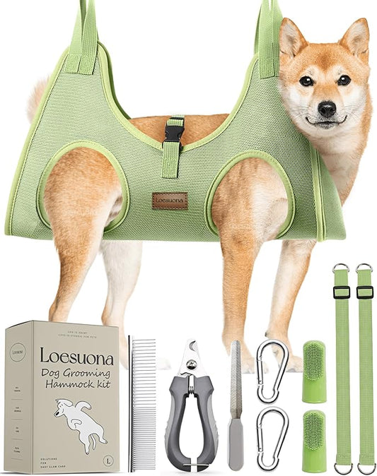 Dog Grooming Hammock – for Dogs Cat Grooming Hammock,Dog Sling for Nail Trimming with Dog Nail Clippers for Small Dogs,Dog Hammock for Nail Trim,Dog Hanging Harness for Nail Trimming