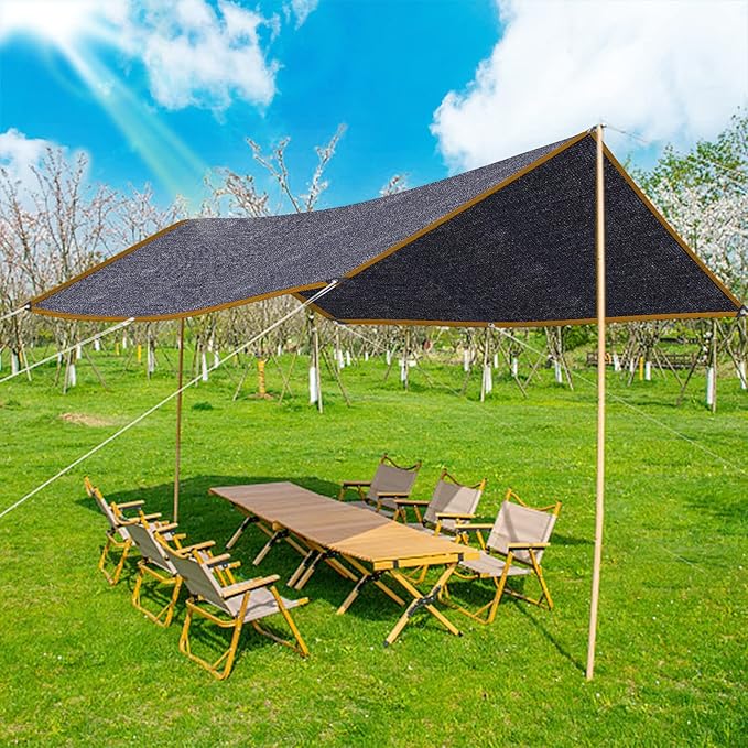 QLOFEI Shade Cloth for Garden, 60-70% Sun Screens for Patio Pergola Outdoor, Easy to Hang Mesh Tarp Shade Cloth with Grommets, Shade Neting Cover for Kennel Chicken Coop Plant Shade Sail, 4x6 FT