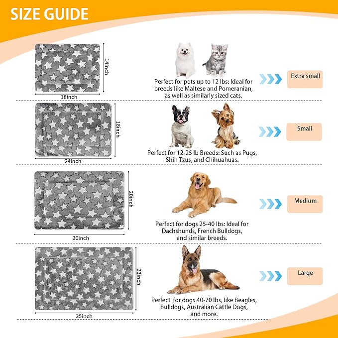 Dog Bed Mat 4 Pcs - Reversible Dog Crate Bed Mats, Soft & Breathable Kennel Pad, Durable Crate Bed for Large Dogs & Cats