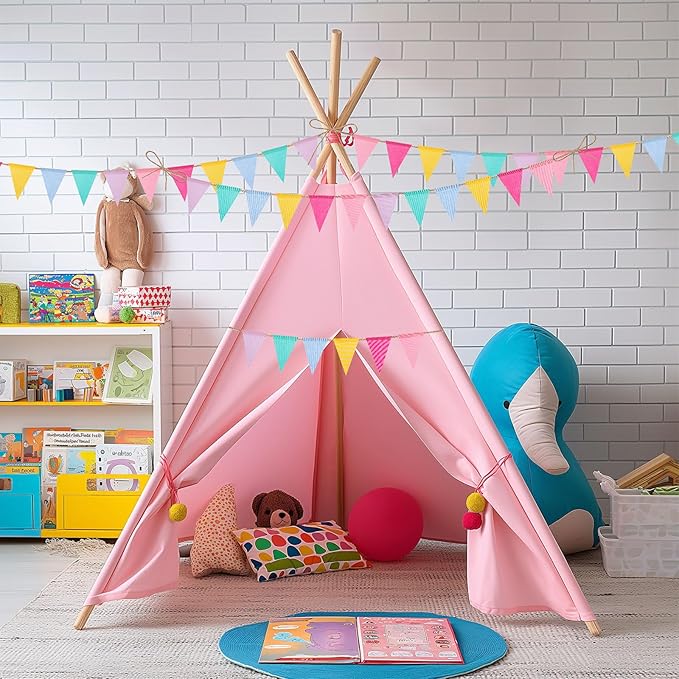 120 Flags/72ft Pennant Banner Flags Garland, Triangle Banner Pennant Flags on a String, Pastel Burlap Pennant Banner Garland Bunting Banner for Outdoor Birthday Party Decorations Pastel