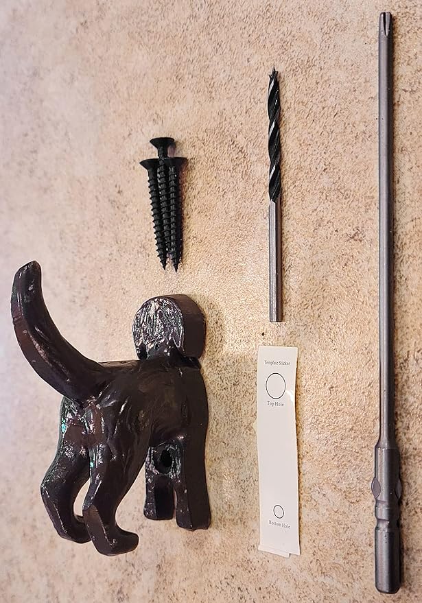 Lulu Decor, Cast Iron Labrador Black, Chocolate Brown & Cream Dog Tail Hooks (3 Dog Tail Hooks)