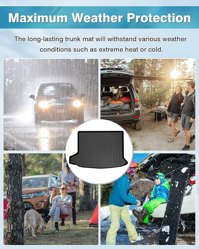 Mixsuper Custom Fit Cargo Liner for 2019-2025 Cadillac XT4 All Weather Trunk Liner Rear Cargo Mat Anti-Slip Durable Black