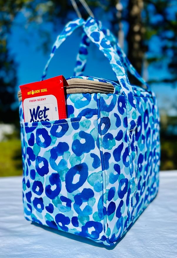 Kwang Min Insulated Insulated Cooler Bag,Reusable Large Lunch Bag for Women, Great for Outdoors,Camping,Party,Premium Quality,Adjustable Strap,Foldable