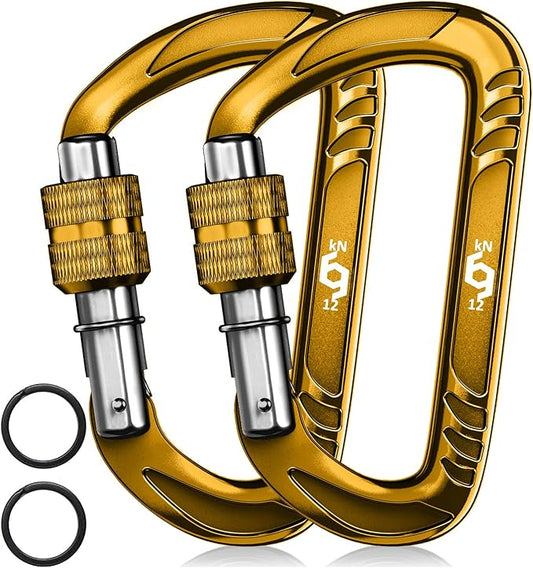 12kN (2697 lbs) Heavy Duty Carabiner Clips, for Securing Pets, Outdoor, Camping, Hiking, Hammock, Dog Leash Harness, Keychains