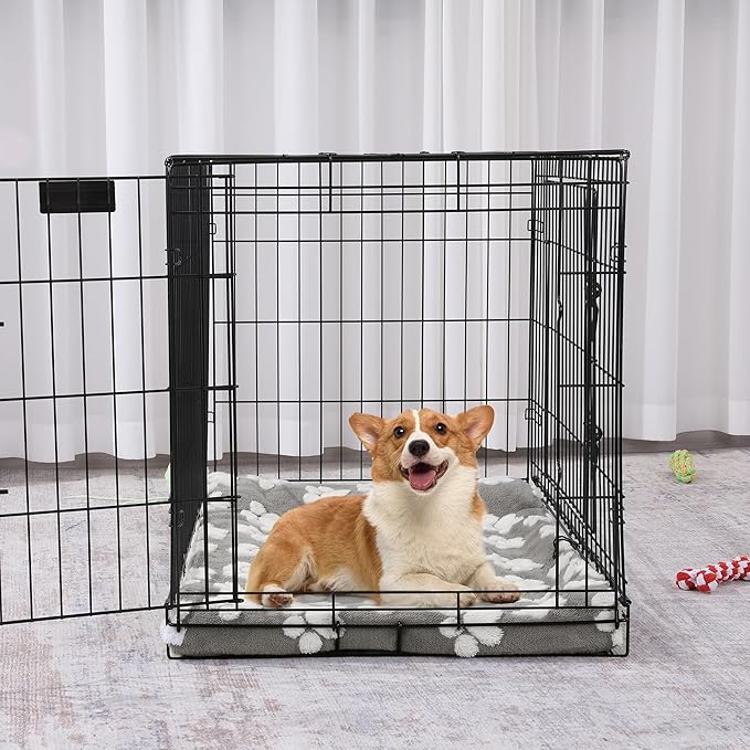 BALAPET Washable Dog Crate Pan Cover, Soft Plush Velvet Liner for Dog Crate Tray Fitted Cover for Pet Crate Pan 36 x 23 Inch,Reusable Pan Cover Only(36.2x23.6in)