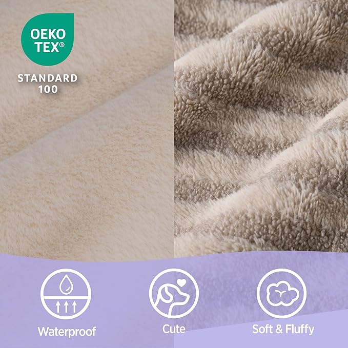 LE SURE Cute L-Plus Dog Beds, Orthopedic Waterproof Large Pet Bed with Sides, High Back Non-Slip Bottom and Egg-Crate Foam Dog Couch Sofa with Washable Removable Cover, Hazel