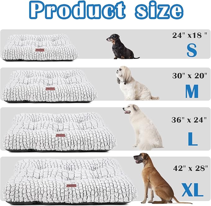 ULIGOTA Dog Bed Crate Mat Plush Kennel Pad for Small to Large Dogs - Soft, Anti-Slip, Comfy