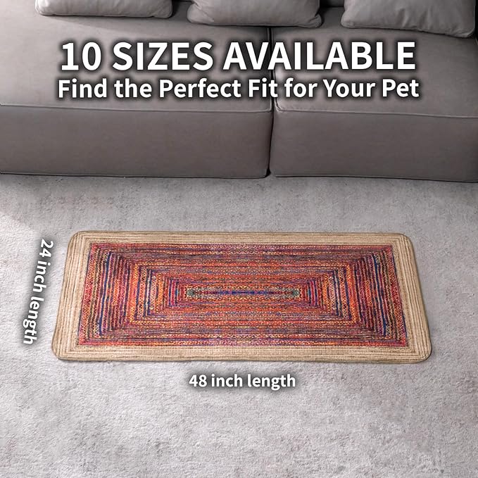 Dog Pee Pads Training Pads Upgrade Triple Thickness All-Purpose Super Absorbent & Leak-Proof, Quick Dry and Leak-Proof and Odor Control (Sisal Bohemian Print, 24" x48"x2PCS)
