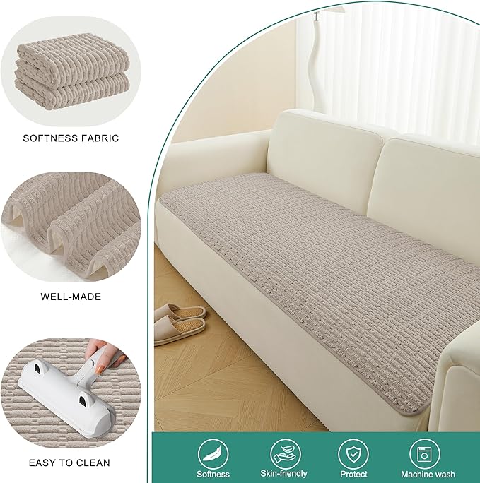 Foxdecor Couch Cover Sofa Covers Washable, Dog Bed Cover Couch Covers for 3 Cushion Couch Sofa Pet Friendly, Dog Couch Cover Furniture Covers for Pets.(Brown 32x53 inch)