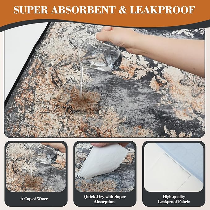 Dogcator Washable Pee Pads for Dogs, Reusable Dog Training Pads. 54''x72'' Super Absorbent Dog Rugs, Non-Slip and Leakproof Washable Pee Mat for Dogs, Large Whelping Pads for Crates and Floors