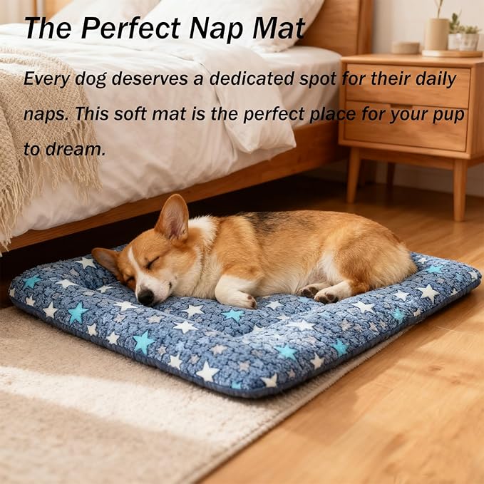 Dog Bed Mat - Crate Pad - Soft Dog Kennel - Multi-Purpose Crate Bed for Dogs & Cats