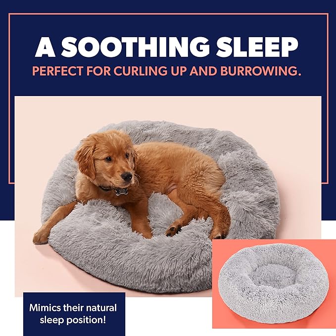 Active Pets Medium Pink Dog Bed for up to 45 lbs, Calming Orthopedic Pet Bedding for Anxiety Relief, Joint Support & Comfort, Washable Dog Furniture