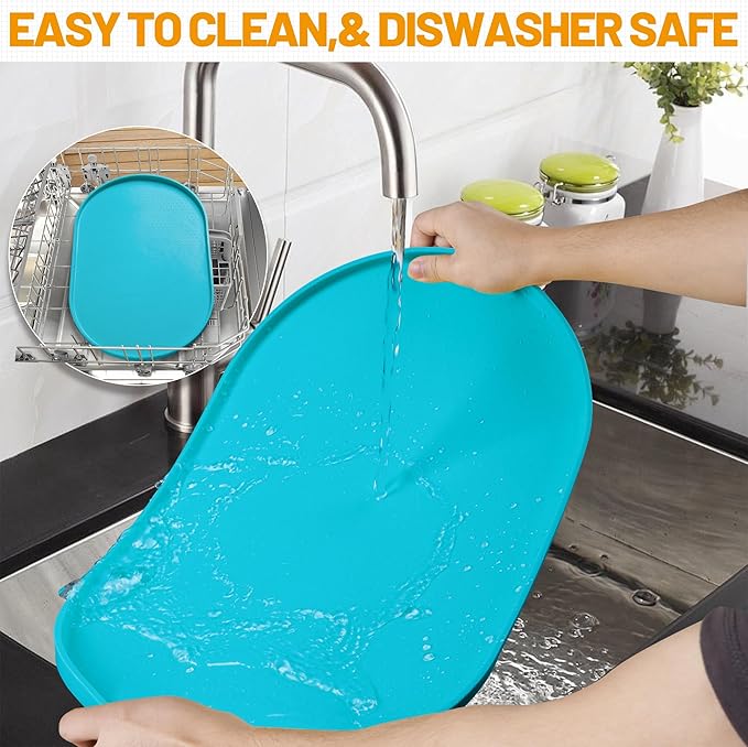 Hubulk 100% Waterproof Silicone Pet Feeding Mat with Raised Edge for Food and Water, Dog Bowl Mats, Cat Bowls Placemat with High Lip Protects Floor for Cats and Dogs (Teal, 16" L x 10" W)